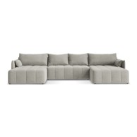 MAKAMII Svijetlo siva sklopiva/s prostorom za odlaganje kutna garnitura (u obliku slova "U") Moku, 365x180x82 cm